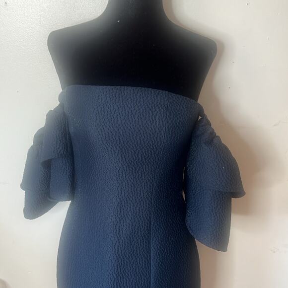 KEEPSAKE THE LABEL MAGNOLIA OFF THE SHOULDER NAVY DRESS SIZE S - Picture 9 of 12